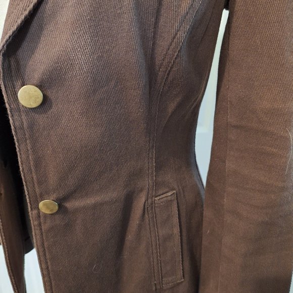 BCBG Brown Blazer Jacket Vintage Size 2 Corduroy Texture - Picture 8 of 10